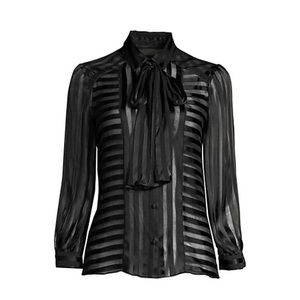 ALICE + OLIVIA Willis Tie-Neck Sheer Stripe Blouse
Shadow Black Stripe, S $365